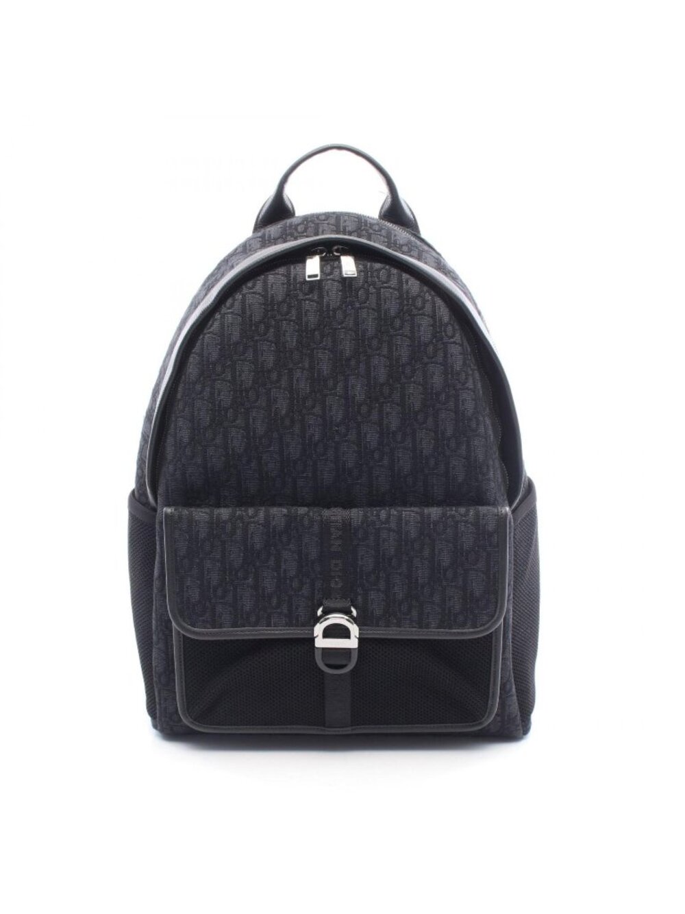 Dior Backpack 8 Oblique Black Dark Gray Canvas Leather
